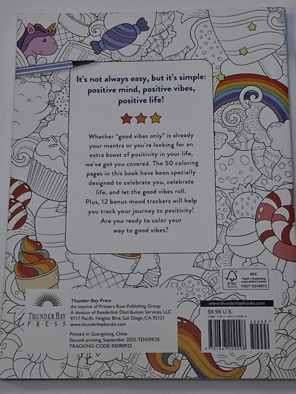 New Good Vibes Coloring Book 50 Coloring Pages 12 Bonus Mood Trackers